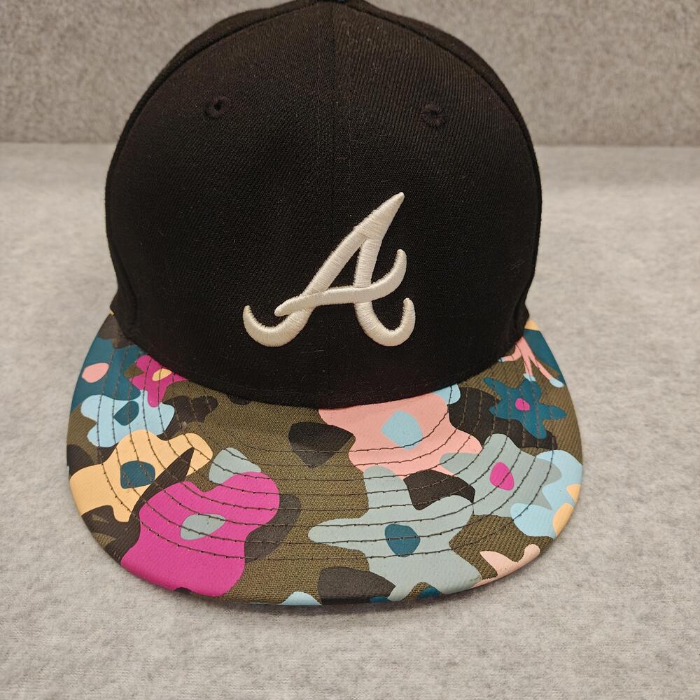 Atlanta Braves Floral Hat Camo Snap Back Mens Black MLB Baseball 9FIFTY New Era
